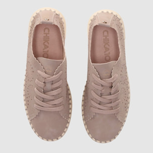 Zapatos de Tejido - Taupe - Tacón: Bajo