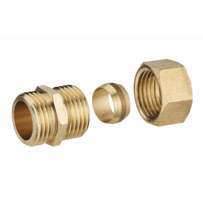 Raccord droit bicône mâle - Ø 14 mm - 3/8 - NOYON ET THIEBAULT - 412-1214L1