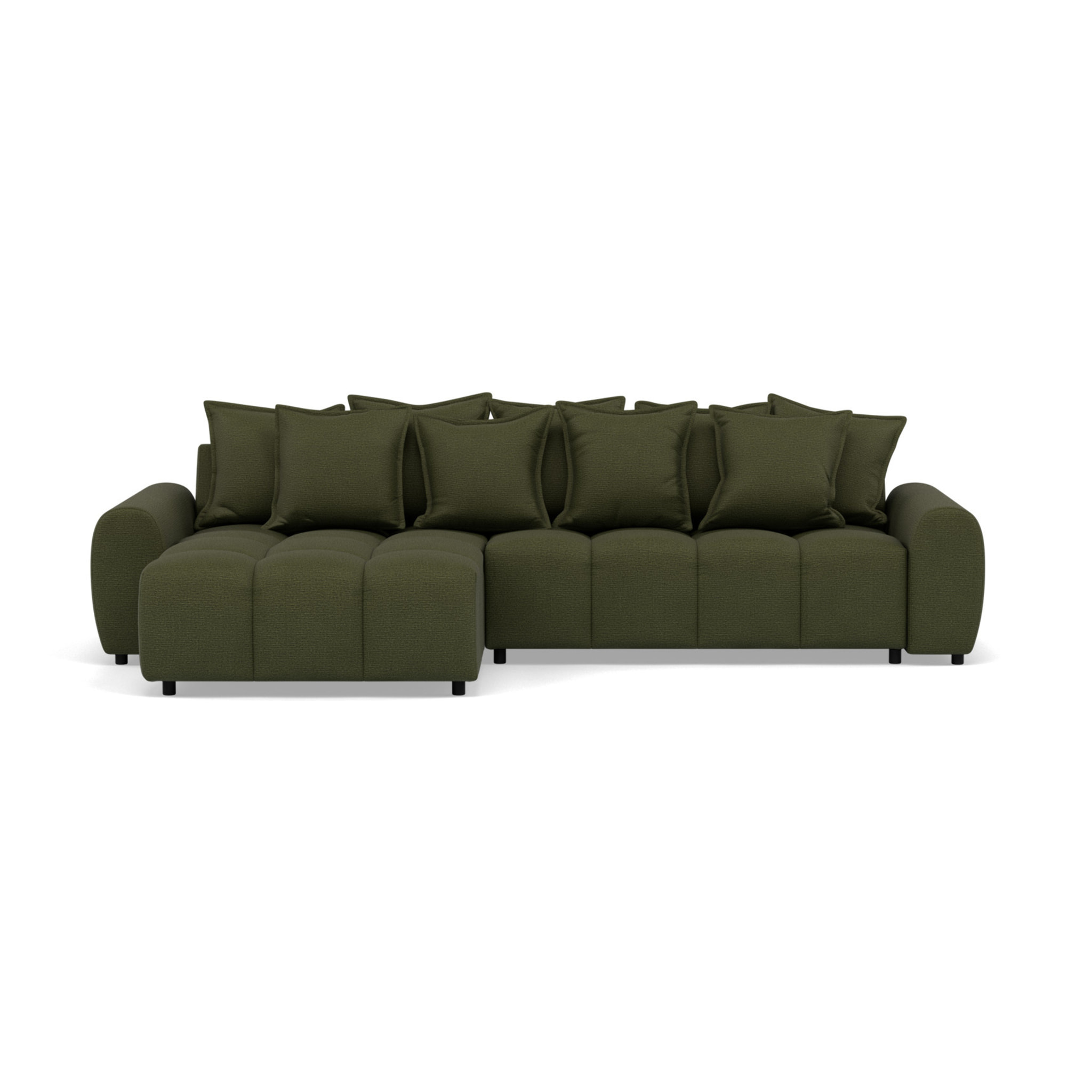 Adelaide - canapé d'angle réversible 4 places en tissu texturé - Vert