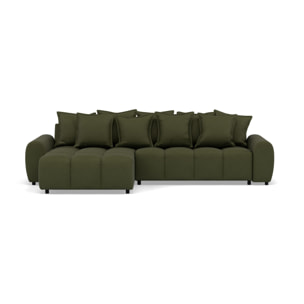 Adelaide - canapé d'angle réversible 4 places en tissu texturé - Vert