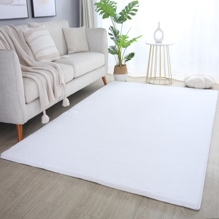 BARROW - Tapis en fausse fourrure doux uni Blanc