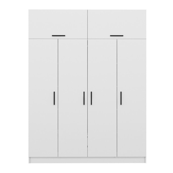 DIAGO - Dressing avec étagères et penderie 15 espaces de stockage blanc