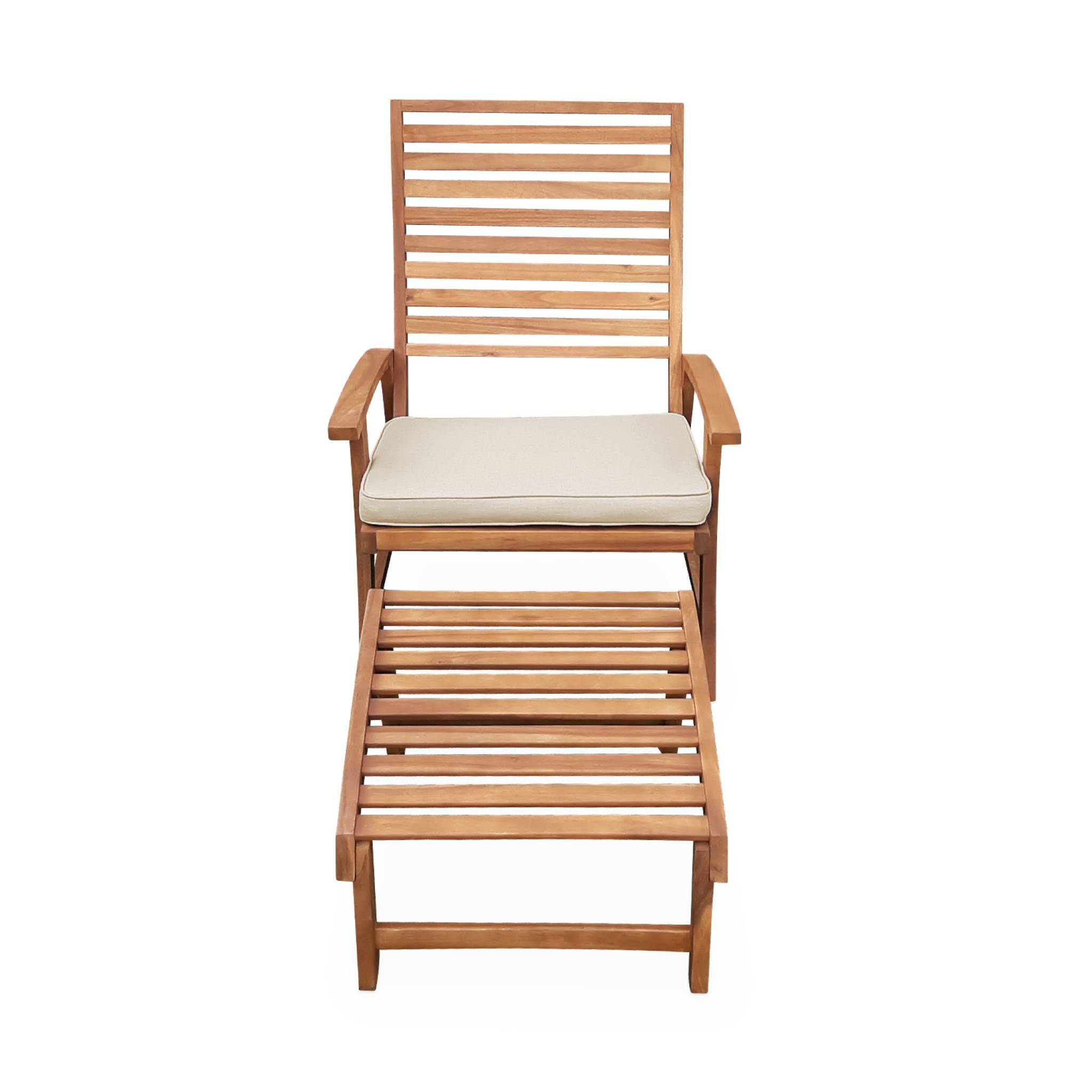 Lot de 2 chaises relaxantes. Puebla. 2 chaises. 2 reposes pieds. 75x59x71cm