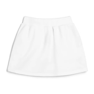 Falda de Niña con Logo Lateral en Blanco