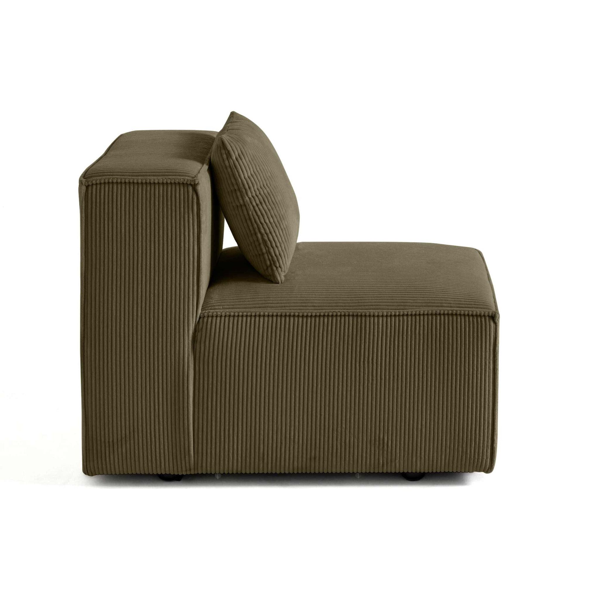Arty - module d'assise sans accoudoirs - en velours côtelé - Vert