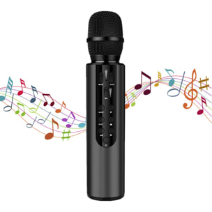 Microfono karaoke con altoparlante integrato, Bluetooth 5.0. Batteria da 2000 mAh. Tipo di condensatore.