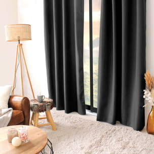 Rideau thermique en microfibre doublée - Gris Foncé