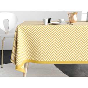 Nappe imprimée Coton Anti Tache Chevron Or