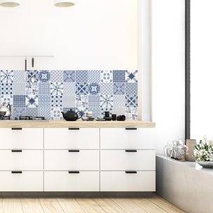 Stickers muraux - Sticker Mural Carrelage adhésif Cuisine Salle de Bain - 16 STICKERS CARREAUX DE CIMENT SCANDINAVE ARCTIQUE