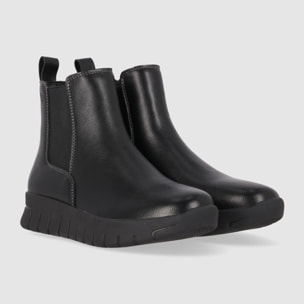 Botines de Piel - Negro - Tacón: Bajo