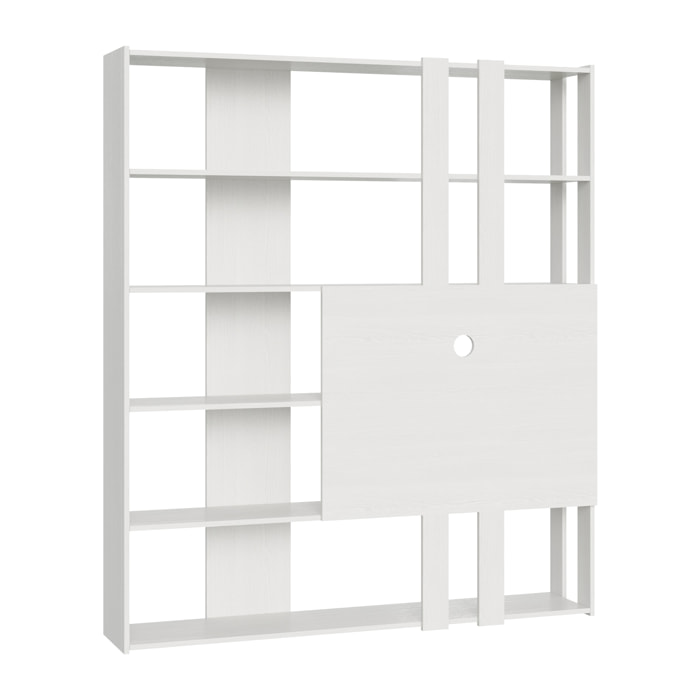 Estantería Kato M con soporte TV fresno blanco