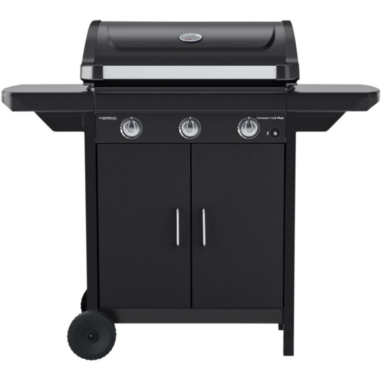 Barbecue gaz CAMPINGAZ COMPACT 3 LX PLUS noir grille et plancha 3 brûleurs sur chariot, 61x35 cm
