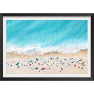 Affiche plage beach lovers for ever Affiche sous cadre noir