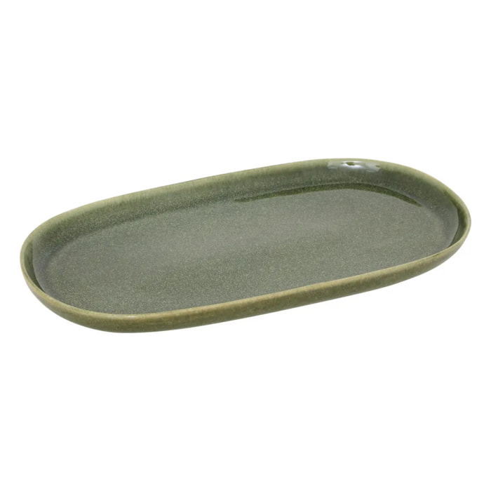 Plat de présentation Terre inconnue vert Kaki L31xp17,5xH2,6cm