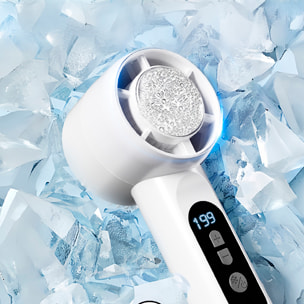 Mini ventilador de mano recargable con 5 velocidades principales y panel refrigerador.