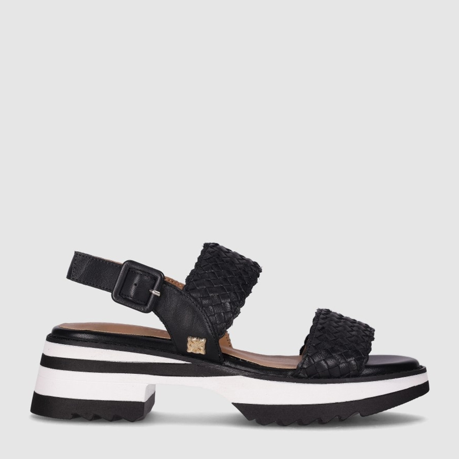 Sandalias de Piel - Negro - Tacón: 4 cm