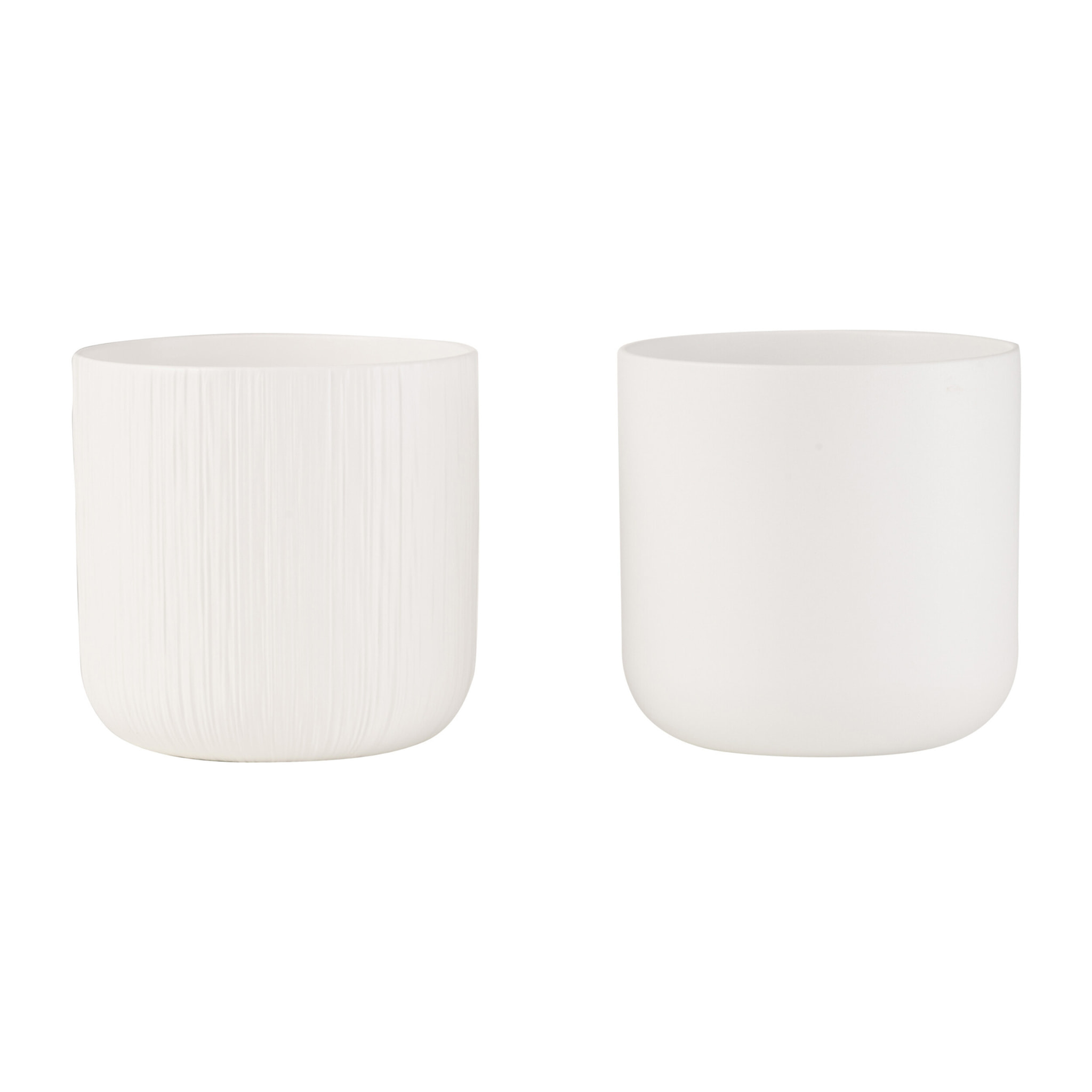 J-Line cache-pot Gen - céramique - blanc - extra large - 2 pièces - Ø 21 cm