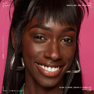 NYX Professional Makeup Blade & Shade, Crayon sourcils double embout, tenue jusqu'à 16h, Black