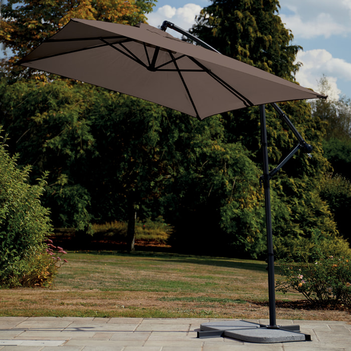 Parasol Structure Métal à Pied Déporté 3 x 2 m - Taupe