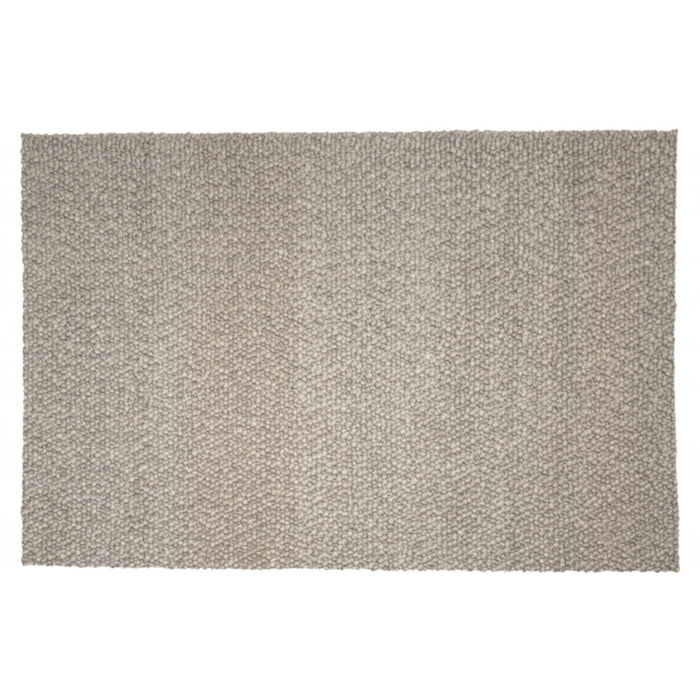 QUENTIN - Tapis rectangulaire 160x230cm en laine bouclée taupe