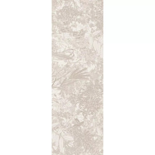 Chemin de table pur coton 220 g/m² motif jacquard beige Mille esprit jardins chanvre