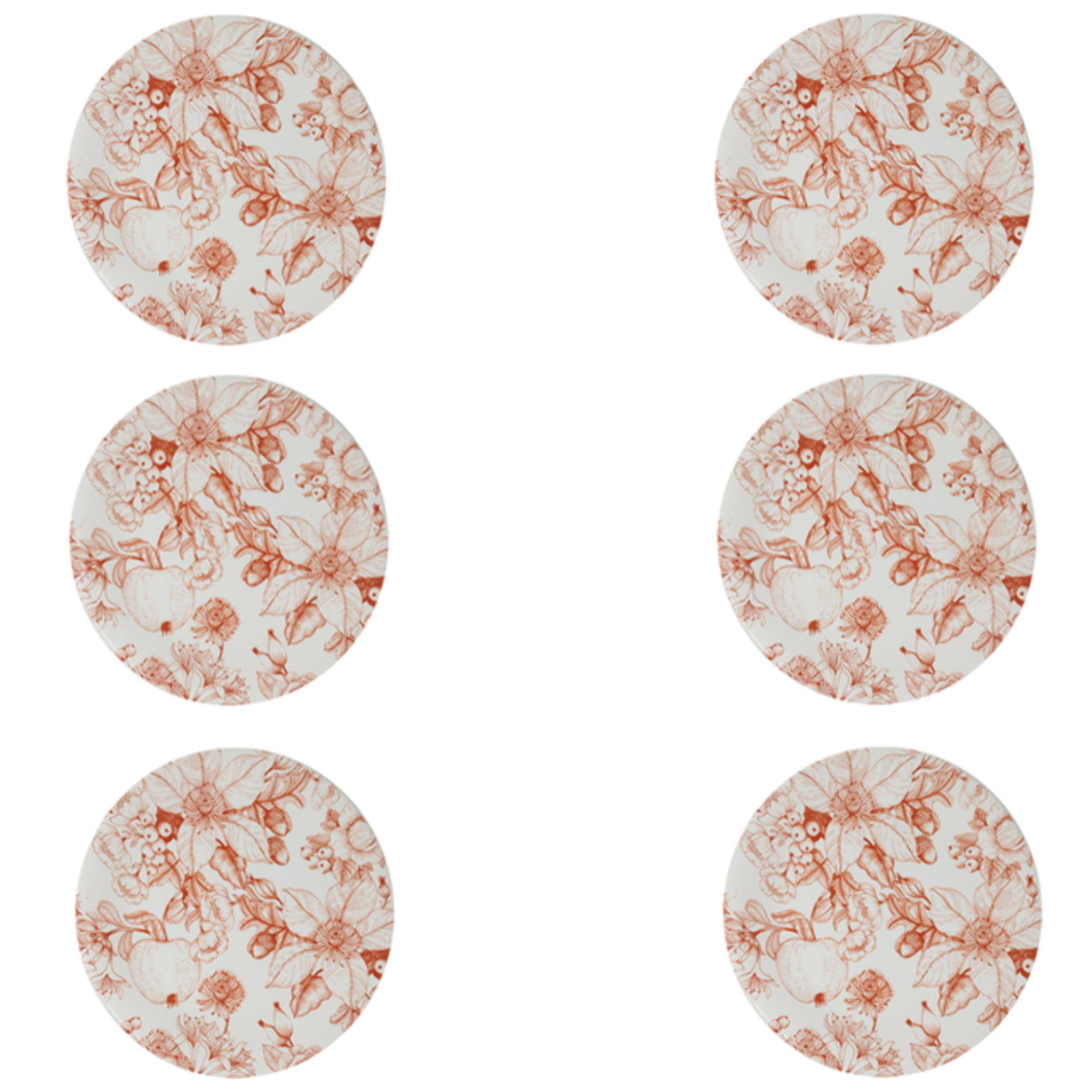 Set 6 piatti piani Jacquard in ceramica sottosmalto