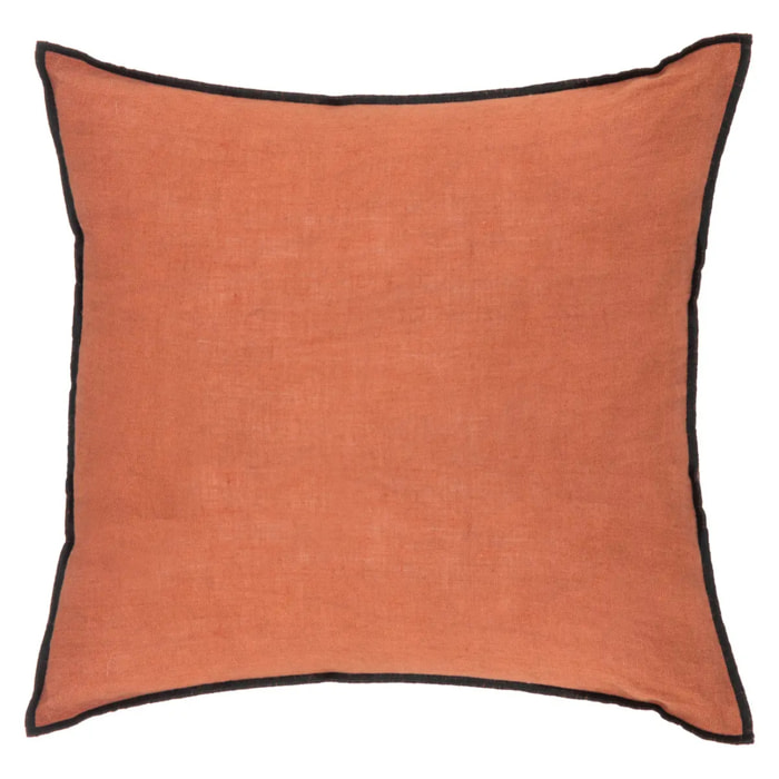 Coussin "Linah" coton rose terracotta 45x45cm
