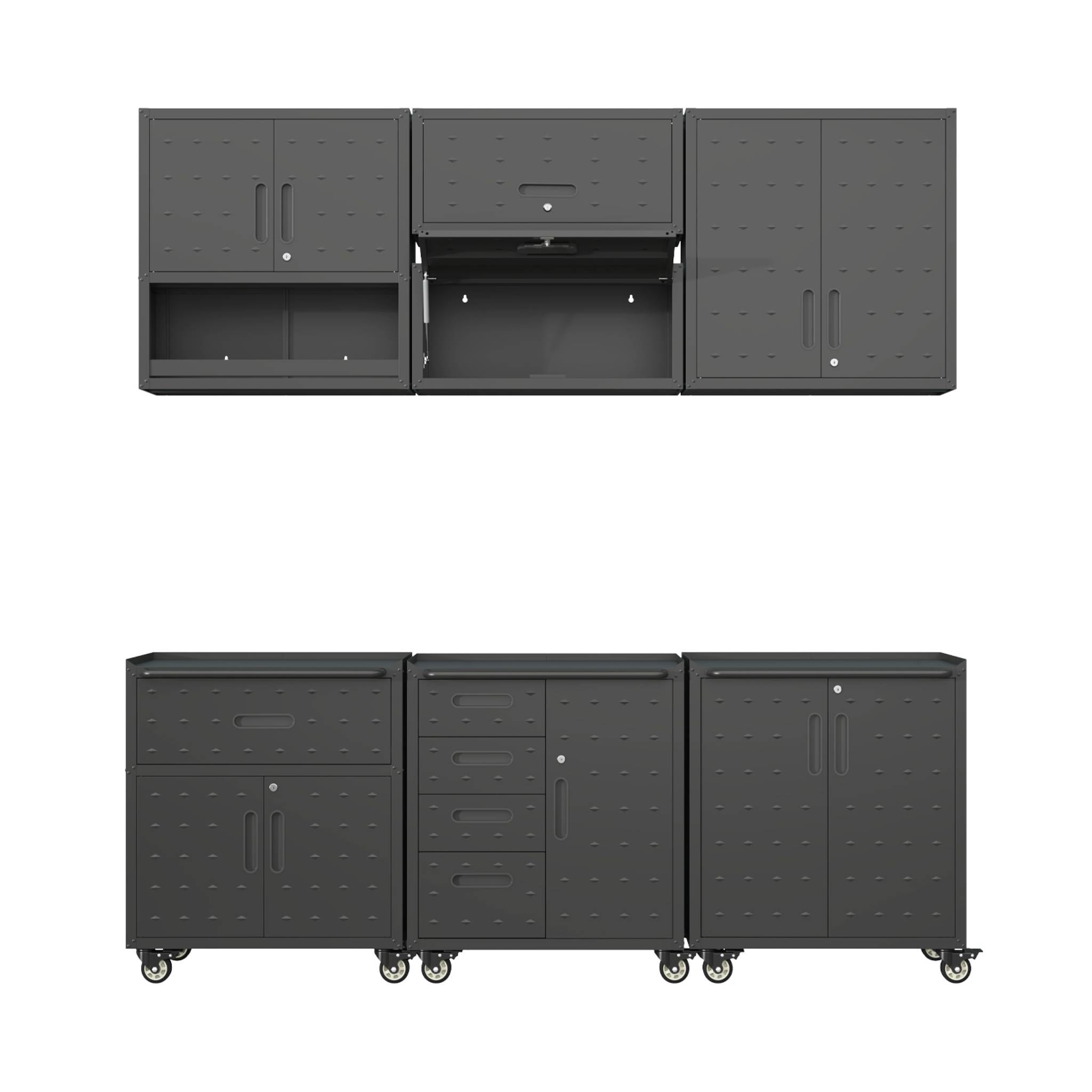 Meubles de rangement pour garage 6 modules acier BOBBY