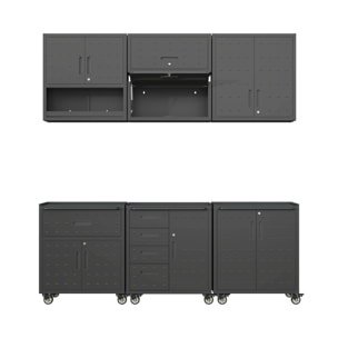 Meubles de rangement pour garage 6 modules acier BOBBY