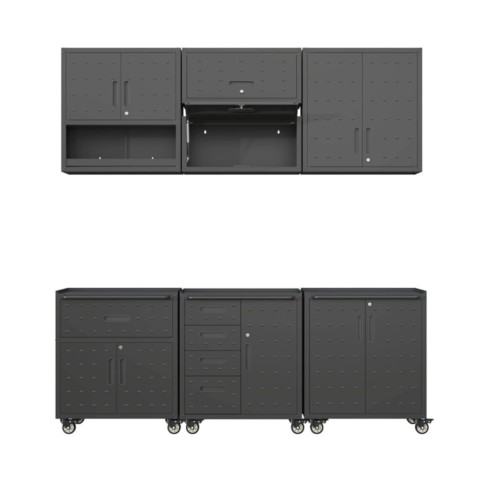 Meubles de rangement pour garage 6 modules acier BOBBY