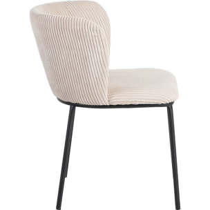 Lot de 2 chaises en velours côtelé - TOMA
