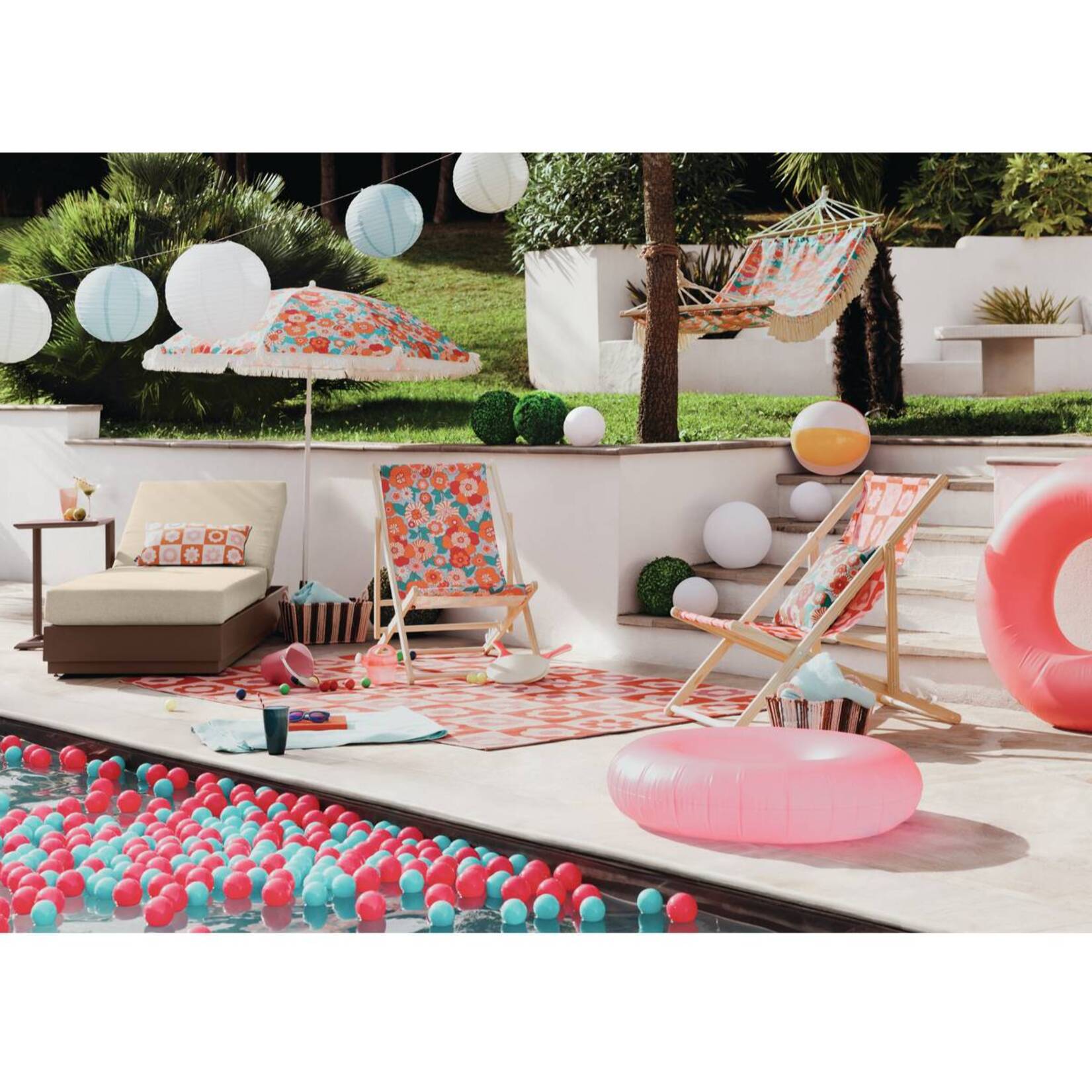 Tapis d'extérieur Cha Cha Pop 160x230cm rose