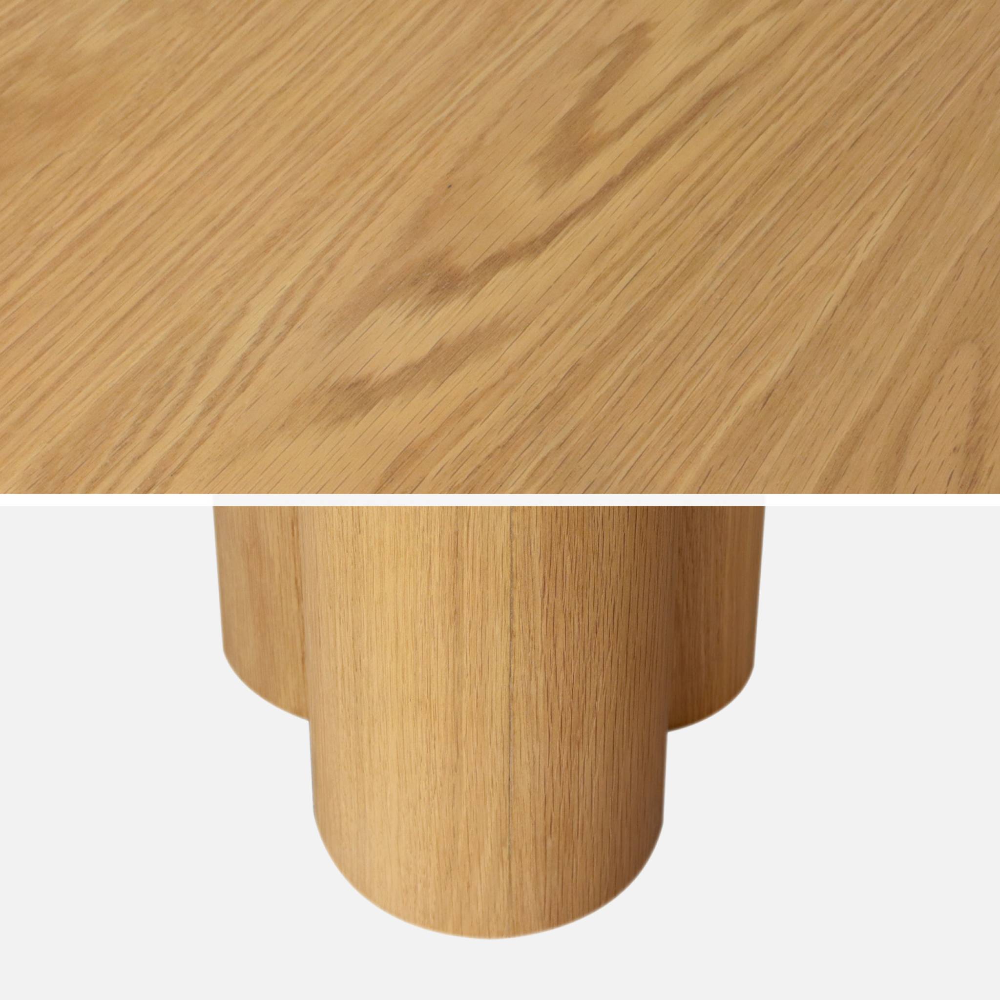 Table à manger ovale bois d'hévéa et placage chêne naturel 8 places 220cm - Leonore