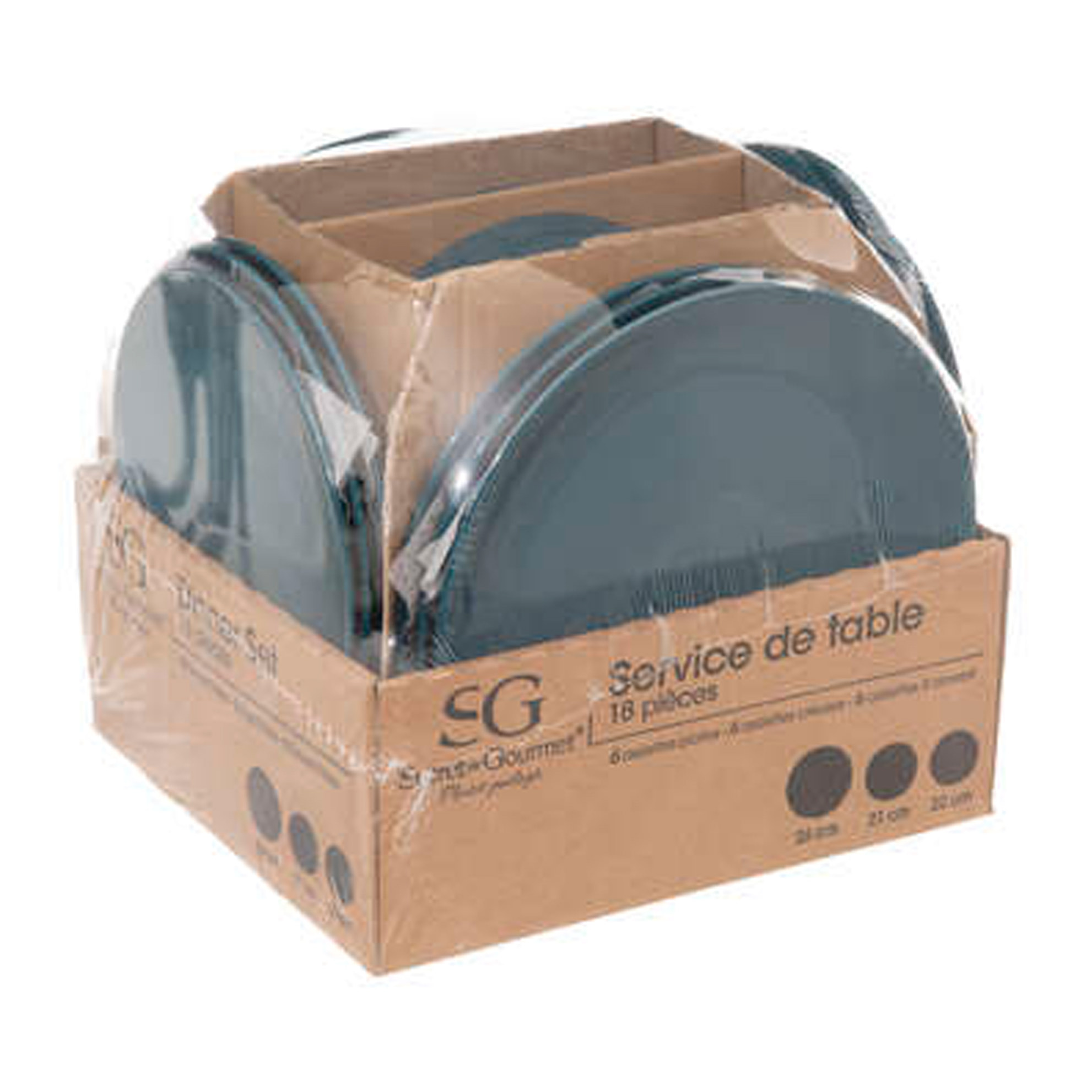 Juego de servicio de vajilla de 18 piezas color negro