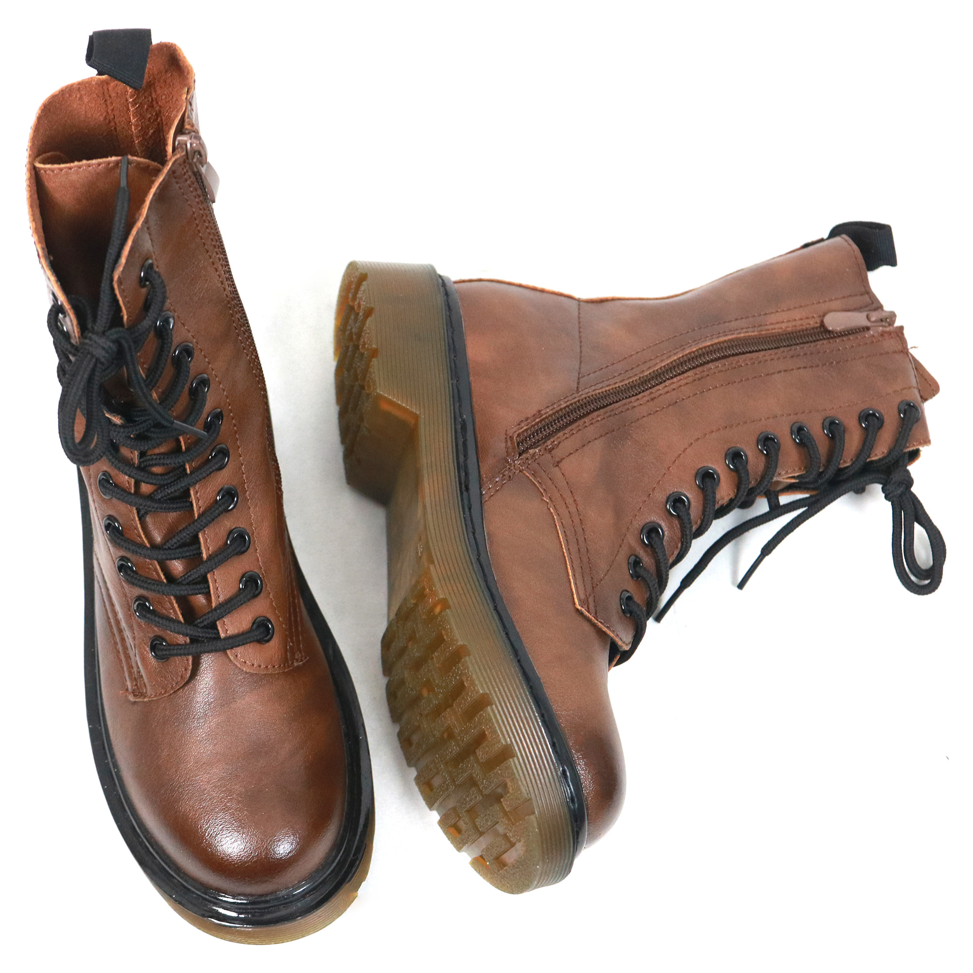 ANFIBIO ALTO CON ZIP MARRONE