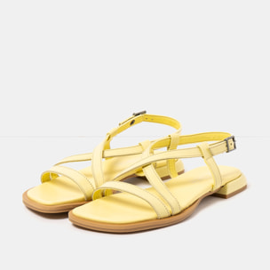 Sandalias 2001 NAPPA SHINNY PALE YELLOW / BERGAMO color Pale yellow