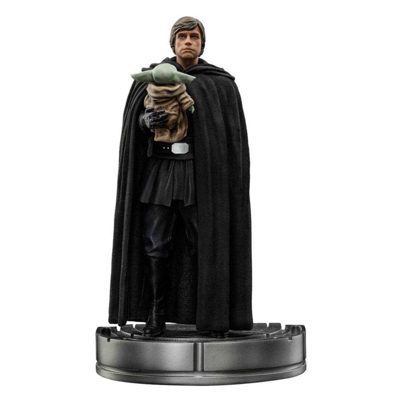 Star Wars The Mandalorian Art Scale Statua 1/10 Luke Skywalker E Grogu 21 Cm Iron Studios