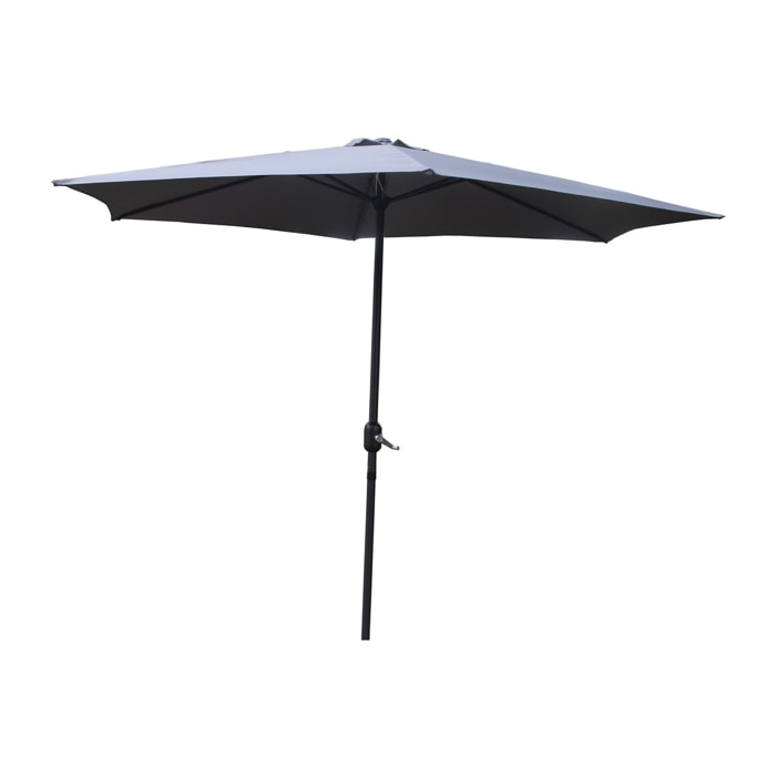 Parasol droit rond Ø 3 m gris PORTO