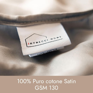 Intrecci Home Lenzuola, Lenzuolo Sopra in Raso di Puro cotone Satin, Made in Italy, Morbidezza Suprema, Elegante e Confortevole, Tinta Unita
