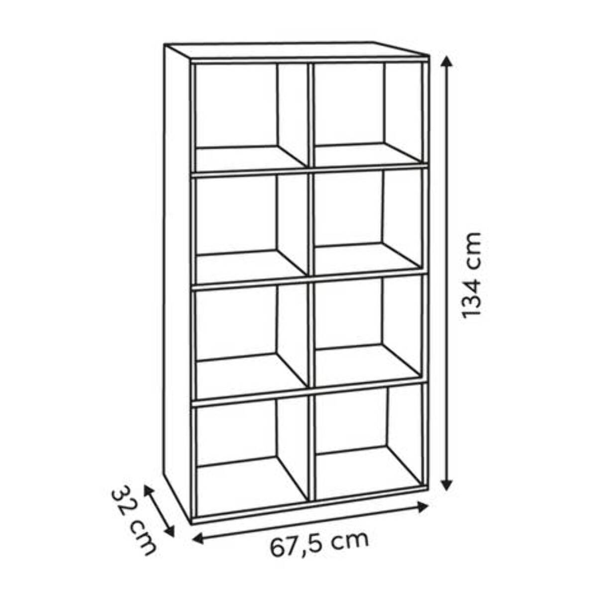 Étagère Mix'N Modul 8 cases rectangulaire marron