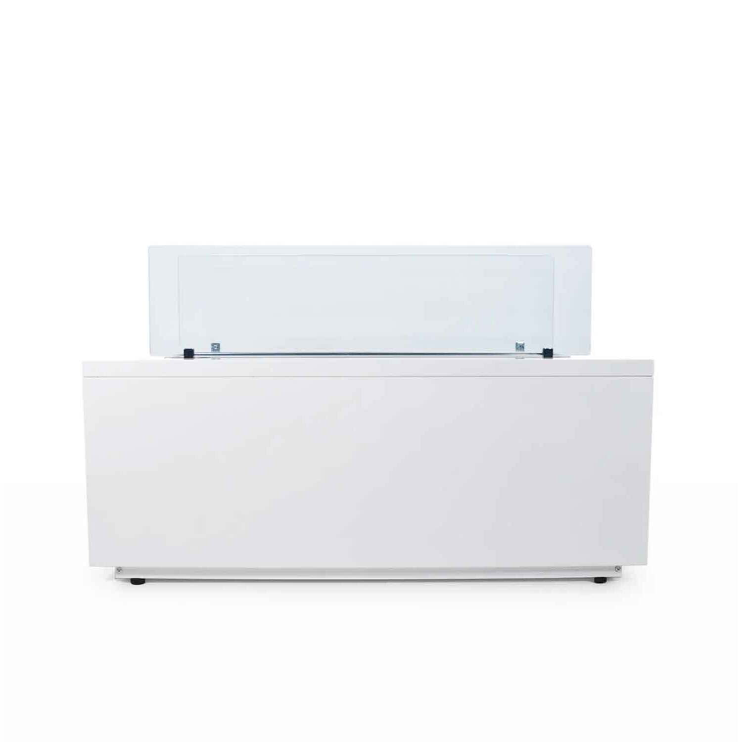 Caravaggio - Camino a bioetanolo da terra per interno ed esterno 100x40xH40 cm, colore bianco