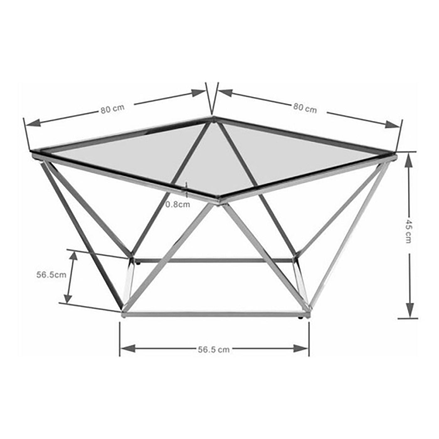 Table basse Cristallo 80x80cm noire Kare Design