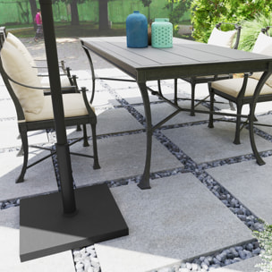 Pied de parasol béton 18 Kg mât dia. 38-48 mm - 44 x 44 x 30 cm - noir