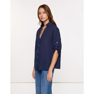 Camisa Manga Larga Azul Marino - Astromi