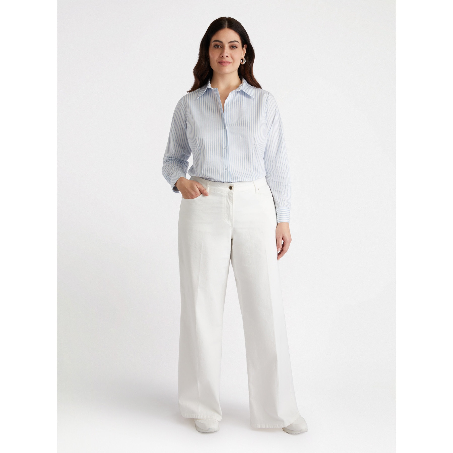 Fiorella Rubino - Camisa de rayas - Light - blue