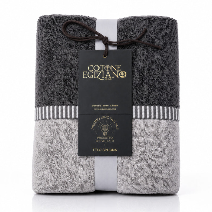 COTONE EGIZIANO Telo bagno Reverse in cotone egiziano 550 gr_Grey