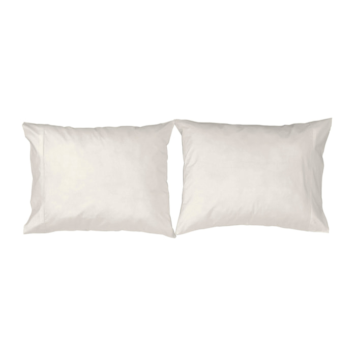 2 Fundas de almohada 100% algodón CASUAL marfil. Varios tamaños disponibles