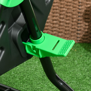 Compostador Giratorio de 65L Contenedor de Compostaje de Jardín de Doble Cámara Compostadora con Aberturas de Ventilación y Patas de Acero 60x49x77 cm Negro