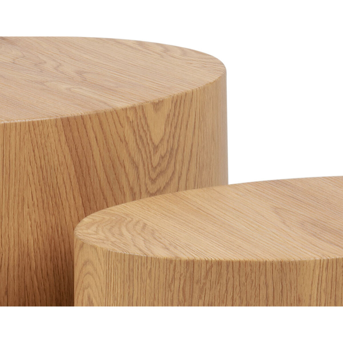 Aeryn - lot de 2 tables basses - chêne naturel - 48 et 40 cm - Bois