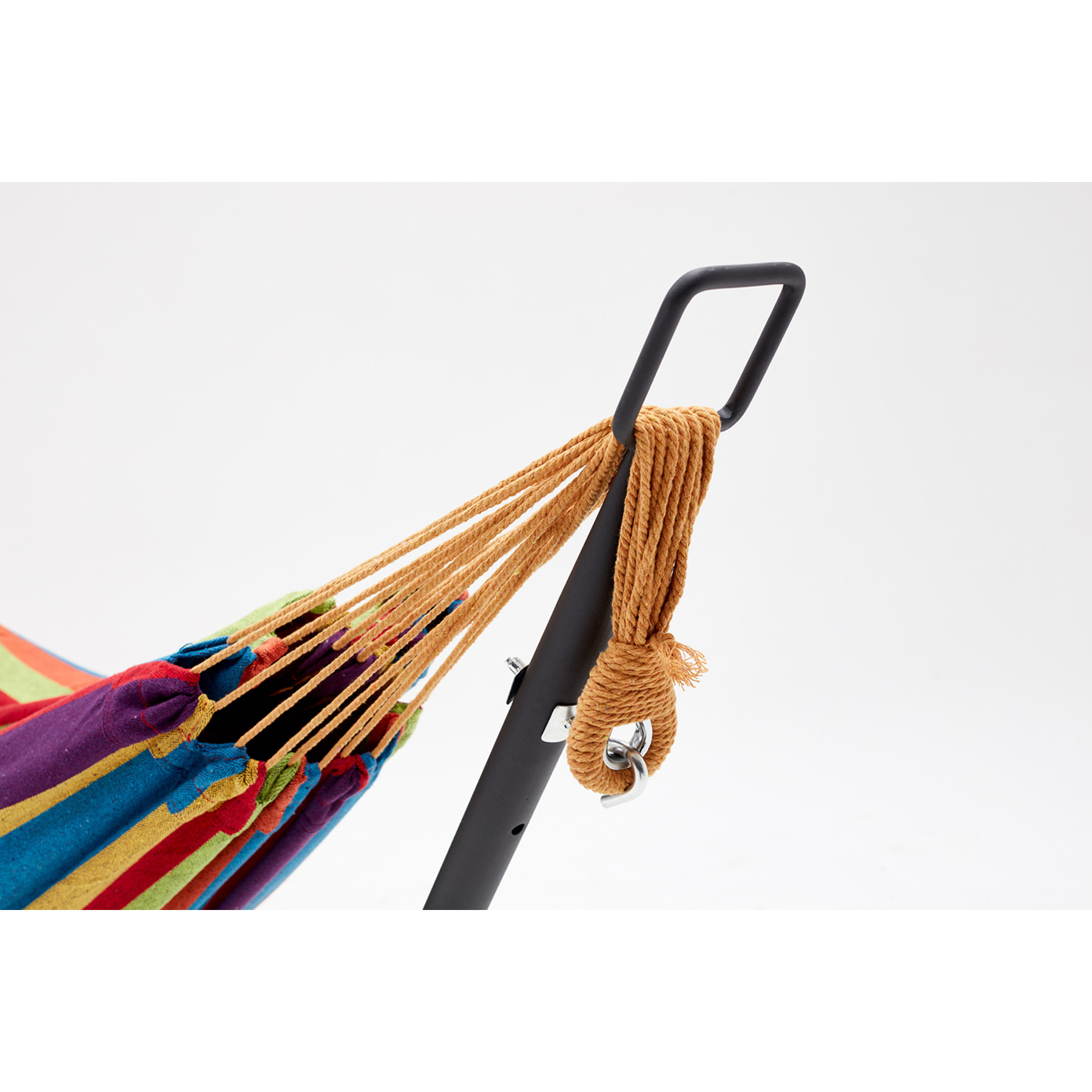 Hamac sur pied 2,6 m avec toile en tissu multicolore SAGUEDO